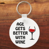 Porte-clés L'Âge S'Améliore Avec Le Vin (Recto)