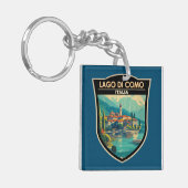 Porte-clés Lago di Como Italia Travel Art Badge (Devant gauche)