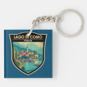 Porte-clés Lago di Como Italia Travel Art Badge (Dos)