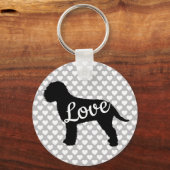 Porte-clés Lagotto Love Back & White Avec Coeurs (Verso)