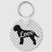 Porte-clés Lagotto Love Back & White Avec Coeurs (Verso)