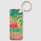 Porte-clés Lahaina Maui Hawaii Flamant rose rétro Souvenir 19 (Verso)