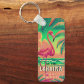 Porte-clés Lahaina Maui Hawaii Flamant rose rétro Souvenir 19 (Recto)