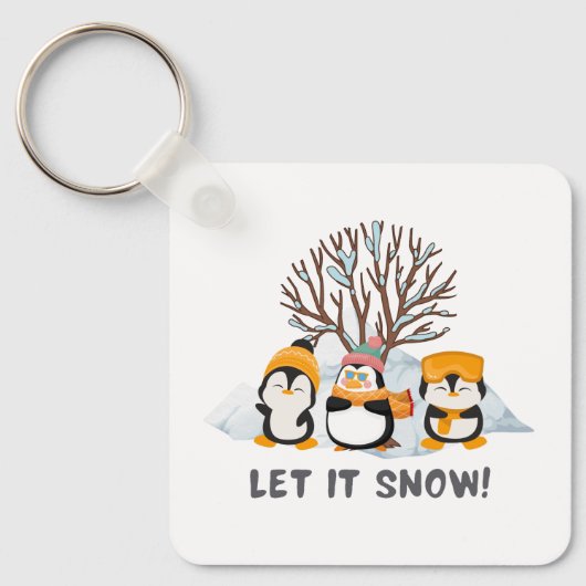 Porte-clés Laisse-le pingouins à neige (Recto)