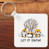 Porte-clés Laisse-le pingouins à neige (Recto)