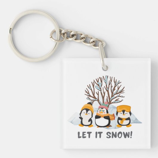 Porte-clés Laisse-le pingouins à neige (Devant)