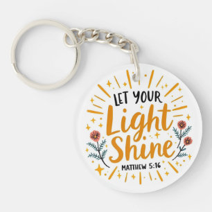Porte-clés Laisser Briller Votre Lumière - Matthieu 5:16 Vers
