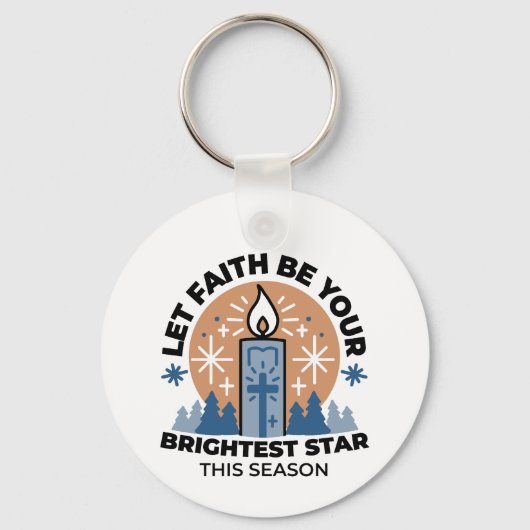 Porte-clés Laisser la foi briller : Thème hiver (Recto)