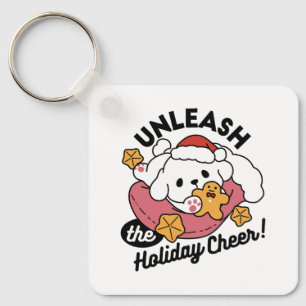 Porte-clés Laisser la joie des fêtes - Noël de chien mignon