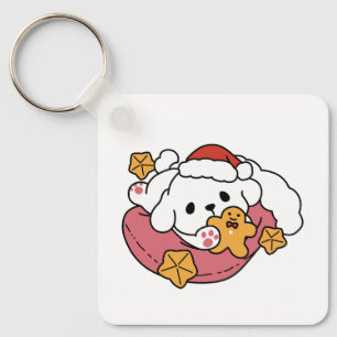 Porte-clés Laisser la joie des fêtes - Noël de chien mignon