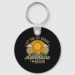 Porte-clés Laisser l'aventure de 1ère année débuter Retro Sun