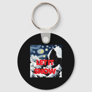 Porte-clés Laisser neiger hiver Wonderland Art Creative Ski S