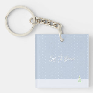 Porte-clés Laisser neiger un arbre d'hiver minuscule Ice Blue