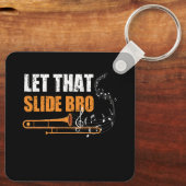Porte-clés Laissez Cette Diapositive Bro Funny Trombone Playe (Verso)
