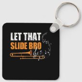 Porte-clés Laissez Cette Diapositive Bro Funny Trombone Playe (Dos)