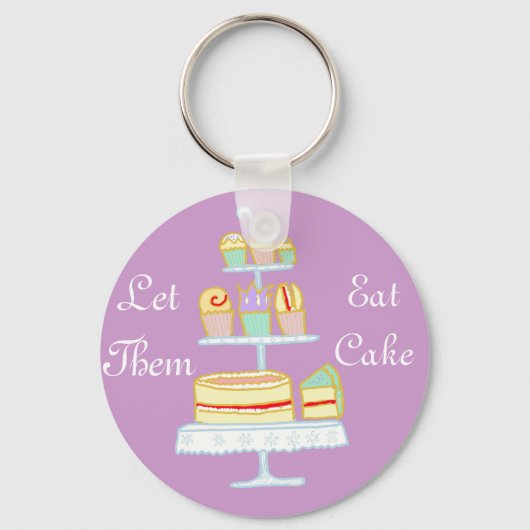 Porte-clés Laissez-Les Manger Du Gâteau (Recto)