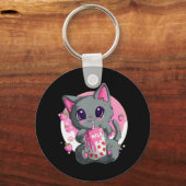 Porte-clés Lait De Fraise Pour Femmes Filles Kawaii Anime Cha (Recto)