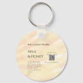 Porte-clés Lait miel bougie soja entreprise ajouter q r code (Verso)
