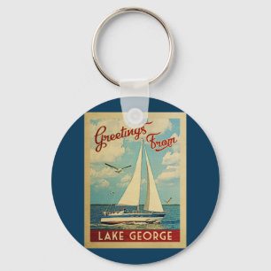 Porte-clés Lake George Vintage voyage bateau à voile New York