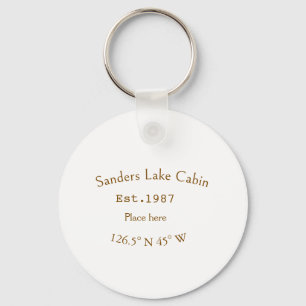 Porte-clés Lake house et. Date année coordonnées personnalisé