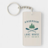 Porte-clés Lake House Moderne Rustique Bateau Oars Arbres 2 C (Devant)