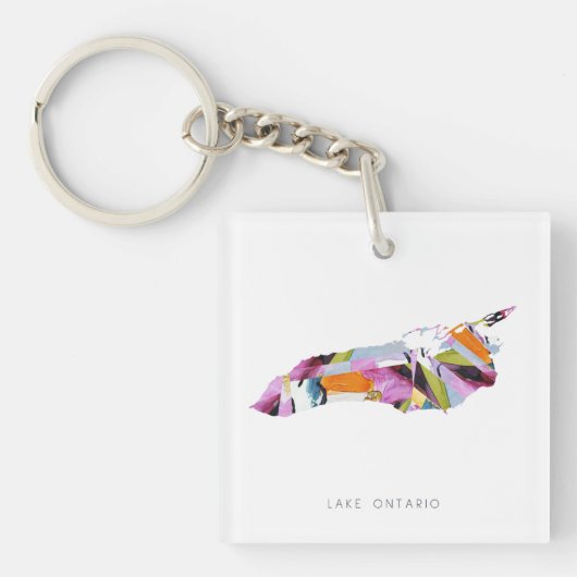 Porte-clés Lake Ontario Silhouette Map Keychain (Devant)