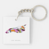 Porte-clés Lake Ontario Silhouette Map Keychain (Dos)