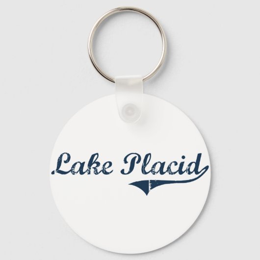 Porte-clés Lake Placid New York Classic Design (Recto)