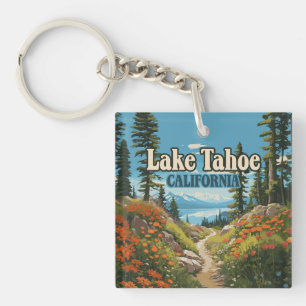 Porte-clés Lake Tahoe California Nevada Retro Travel