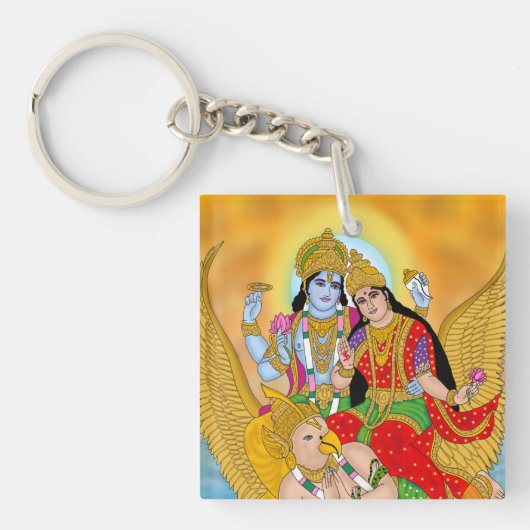 Porte-clés Lakshmi Narayan Keyring – Divine Keychain for Dail (Devant)