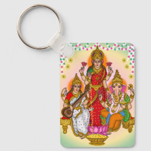 Porte-clés Lakshmi Saraswati Ganesha