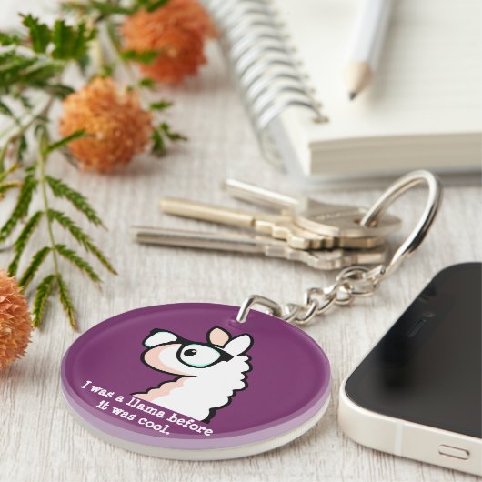 Porte-clés Lama de hippie (Devant droit)