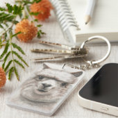 Porte-clés Lama d'étiquette d'identification de sac de (Devant droit)