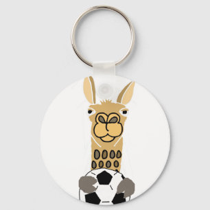 Porte-clés Lama drôle avec l'art de ballon de football