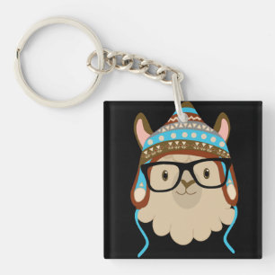 Porte-clés lama hipster