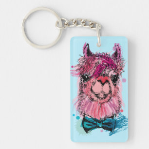 Porte-clés Lama rose mignon