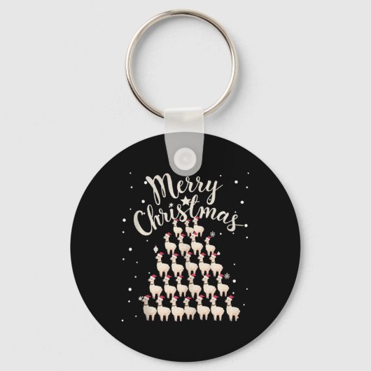 Porte-clés Lama Xmas Tree Llamas Christmas Tree Débardeur1 (Recto)