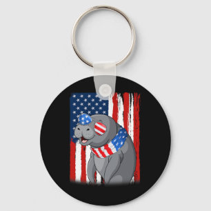 Porte-clés Lamantin Usa Drapeau Américain Lamantin Patriotiqu