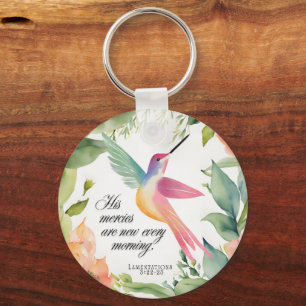 Porte-clés Lamentations 3:22-23 Colibri Chrétien