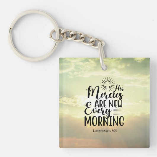 Porte-clés Lamentations 3:23 His Mercies New Every Morning (Devant)