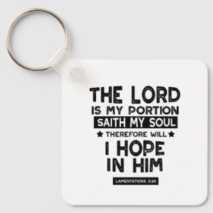 Porte-clés Lamentations 3:24 Le Seigneur est mes Quotes de Pa