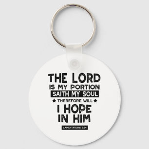 Porte-clés Lamentations 3:24 Le Seigneur est mes Quotes de Pa