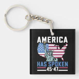 Porte-clés L'Amérique a parlé 45 47 Trump Président Vintage