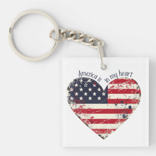 Porte-clés L'Amérique patriotique est dans mon coeur