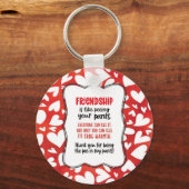 Porte-clés L'amitié c'est comme faire pipi ton pantalon Valen (Recto)