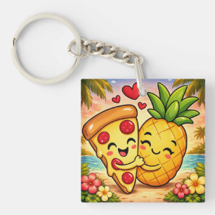Porte-clés L'amour au premier coup - La pizza rencontre l'ana