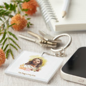 Porte-clés L'amour conquiert chaque croix- Jésus (Devant Droit)