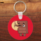 Porte-clés L'amour dans chaque bouchée drôle mignon Couple Co (Recto)