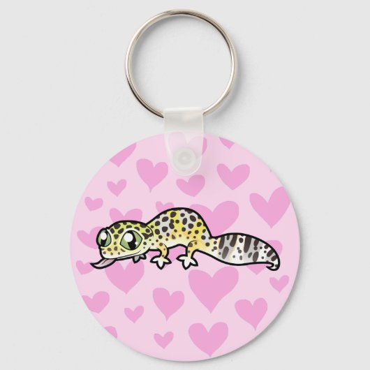 Porte-clés L'amour des geckos léopard (Recto)