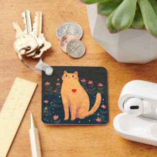 Porte-clés L'amour d'un chat, une citation de Charles Dickens